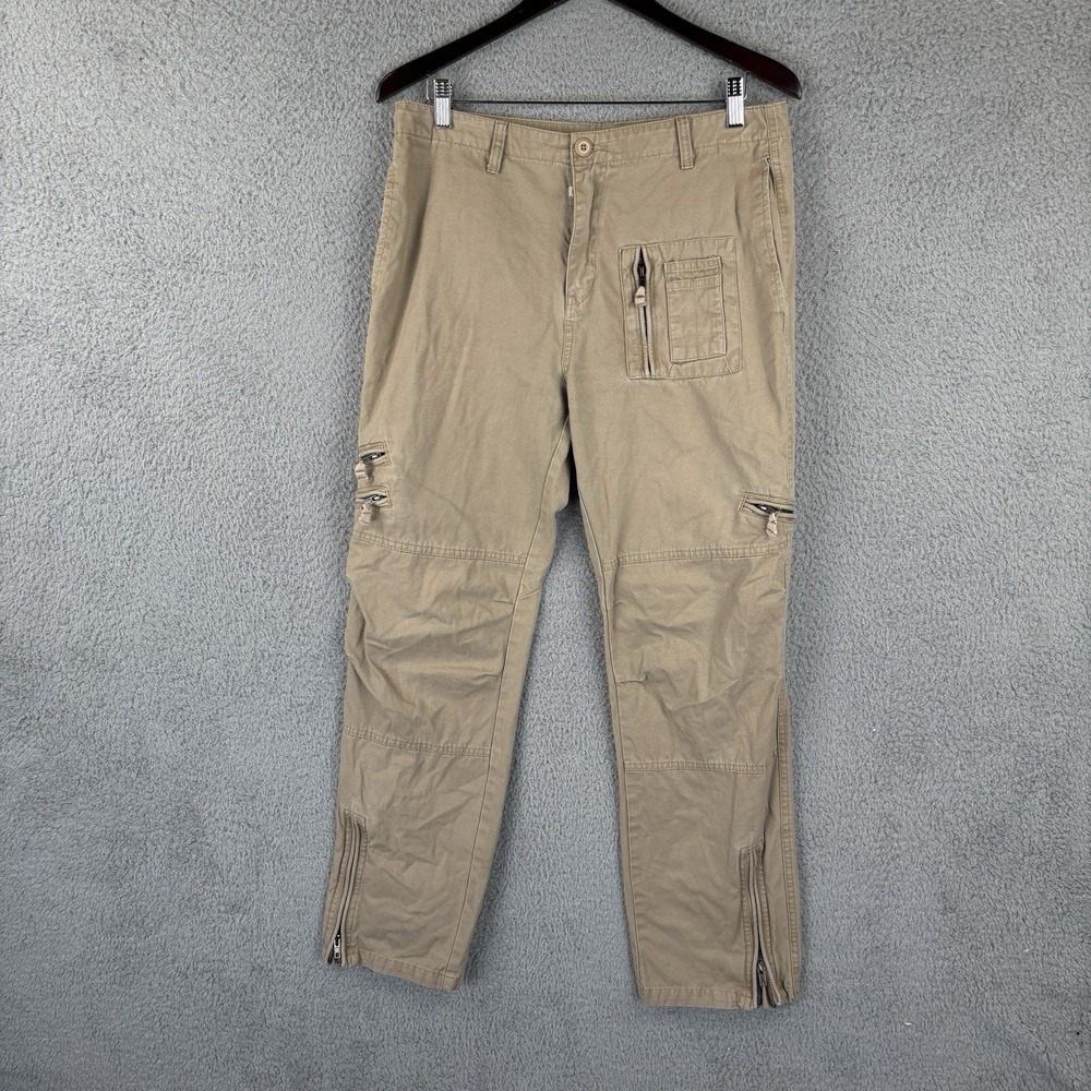 U.S. Union Army Cargo Pants Mens 32x30 Military Khaki Zip Pockets